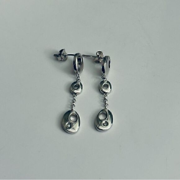 HIDA/U 925 Sterling Silver Diamond Drop Earring Elegant - Picture 1 of 2